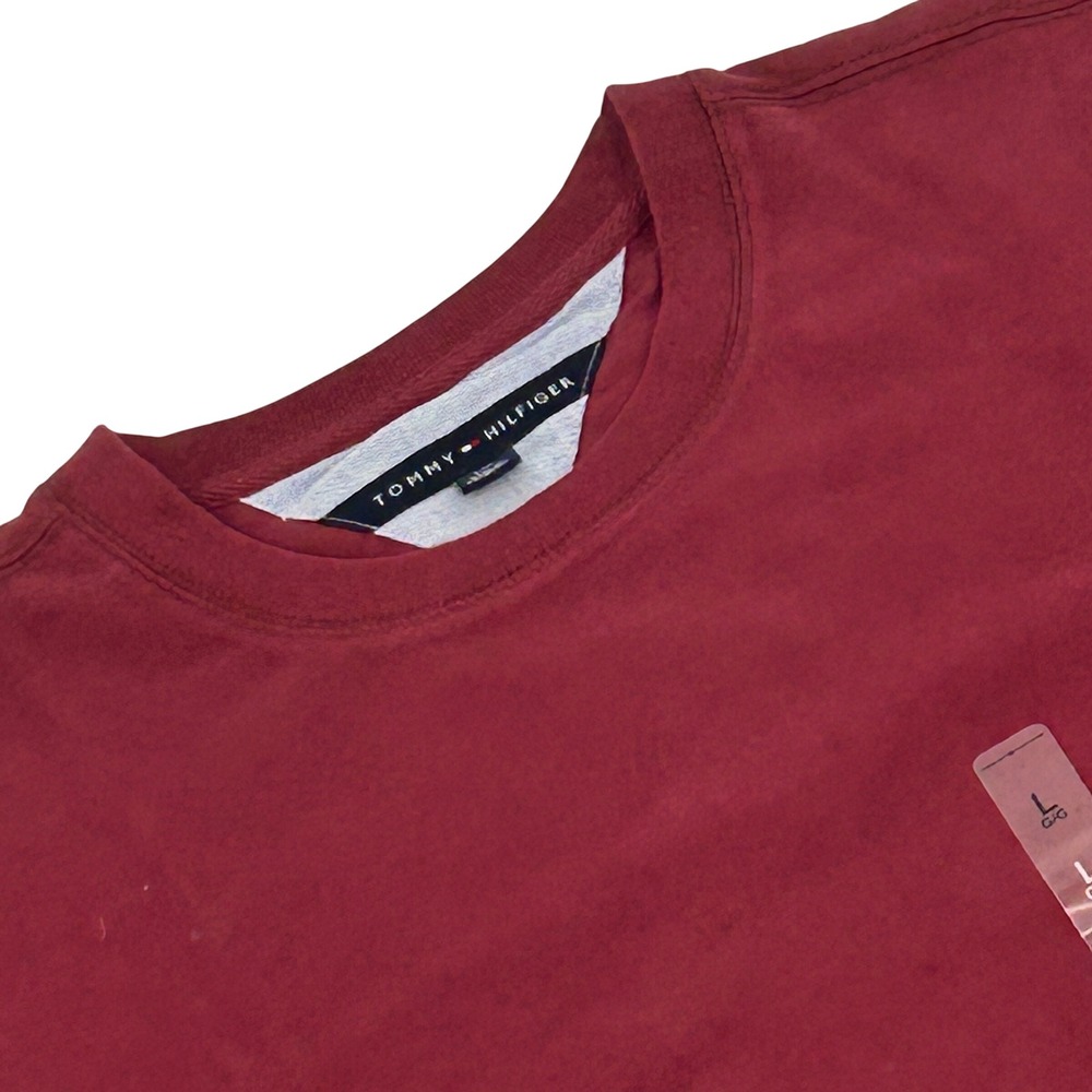 Tommy Hilfiger Long Sleeve Shirt Mens Large Burgundy Cordovan Cotton Middlebury